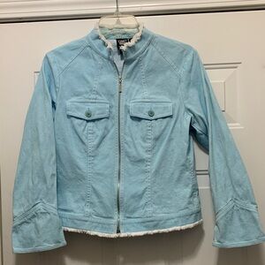 Worth Women's Sky Blue Jean Jacket Size 8